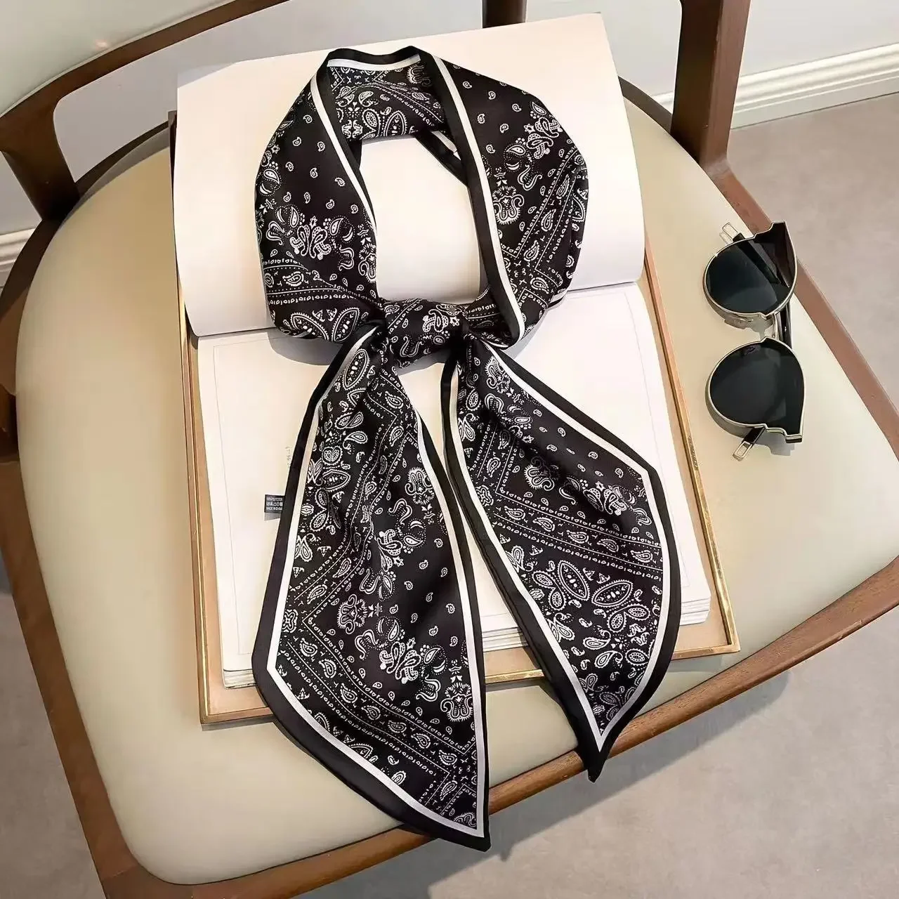 Women Bags Luxury Brands - Écharpe fine imprimée à carreaux, bandeau