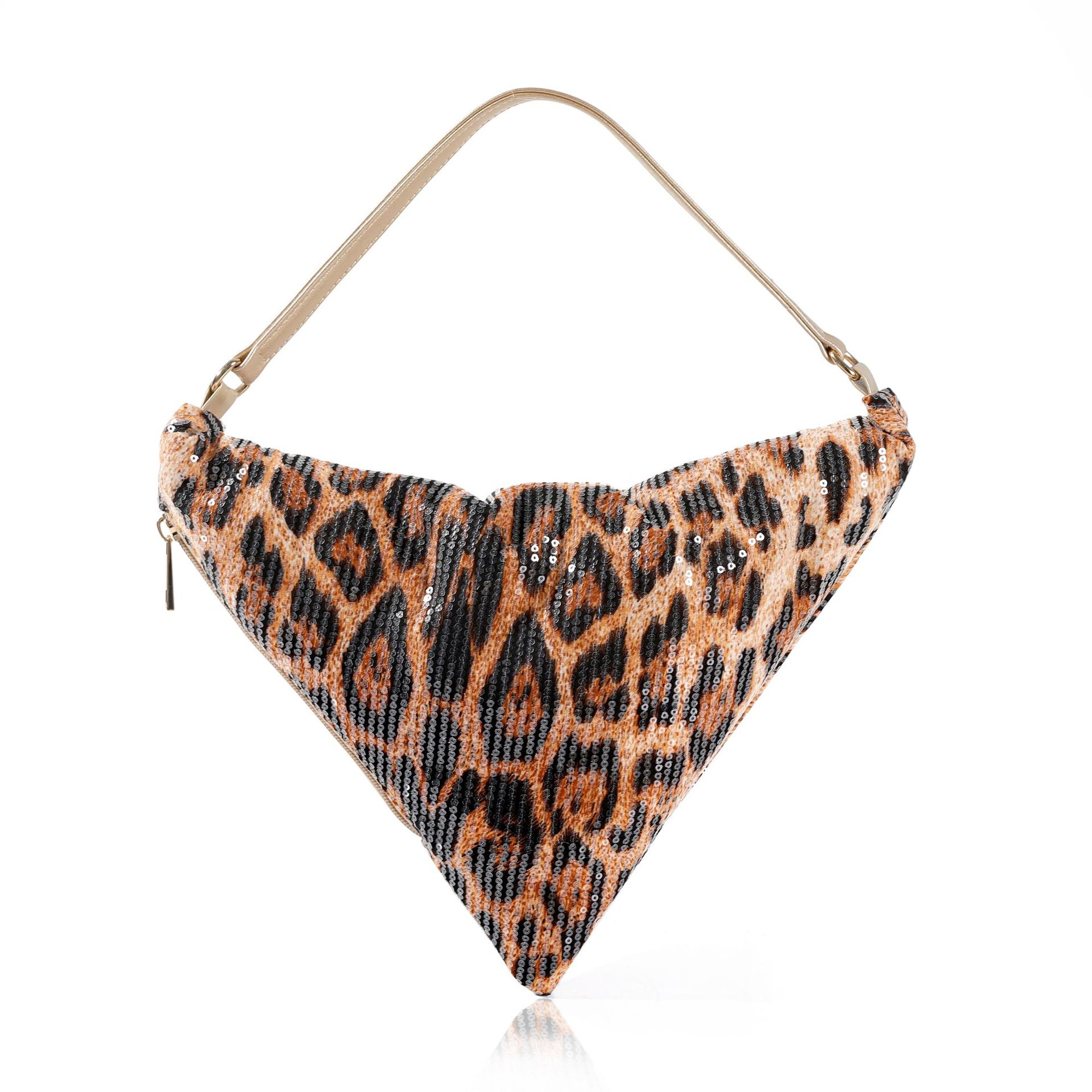 Women Bags In Trend - Sac croissant imprimé léopard, sac à