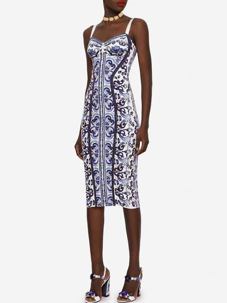 Women X Bags - Robe bustier à bretelles avec imprimé