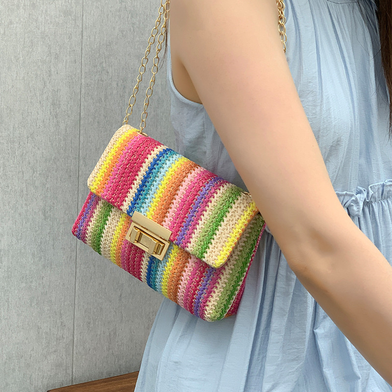 Sac à bandoulière en paille tr - Mini Purse Chain avis et prix
